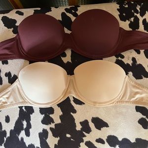 Set of 2 VS Pink Strapless Bras